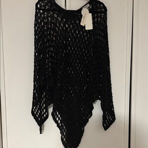 Black knit poncho
